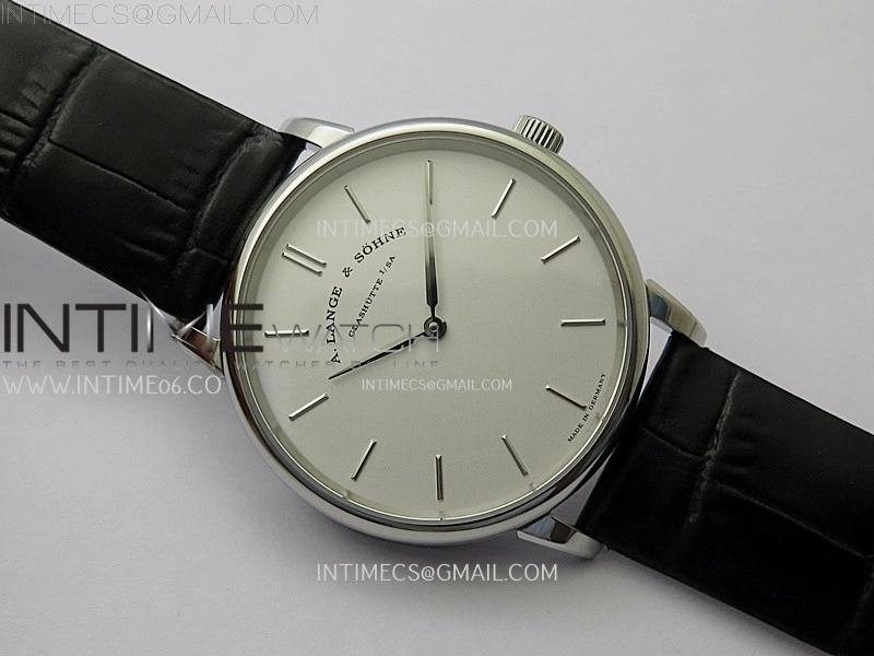 Saxonia Thin 211.026 SS SVF Silver dial On Black Leather Strap A2892